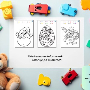 Wielkanocne kolorowanki - koloruję po numerach (PDF)