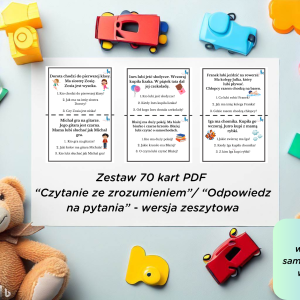 "Czytanie ze zrozumieniem"/ "Odpowiedz na pytania"- wersja zeszytowa (PDF)