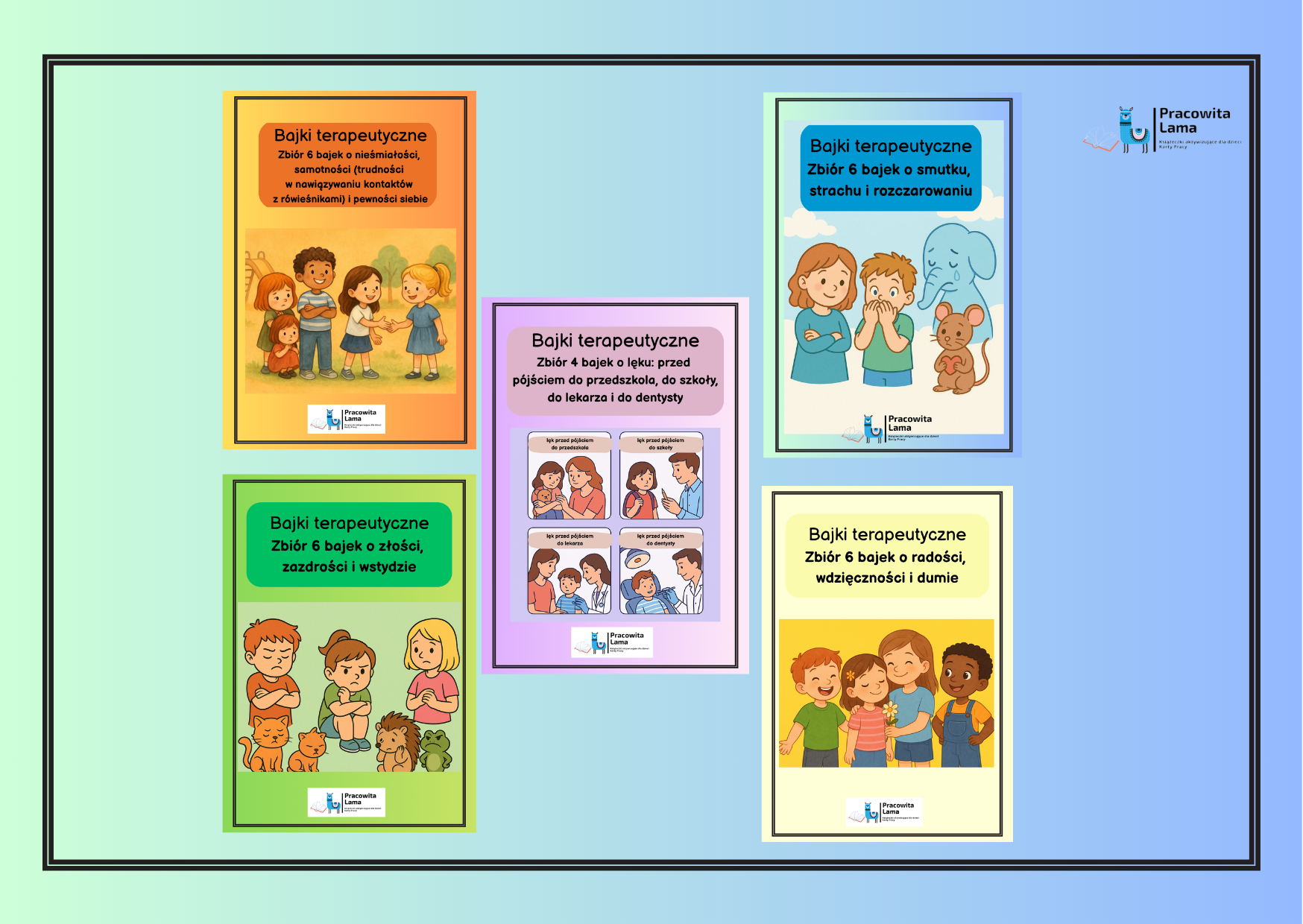 Zestaw 5 zbiorów bajek terapeutycznych (łącznie 28 bajek) (wersja PDF)