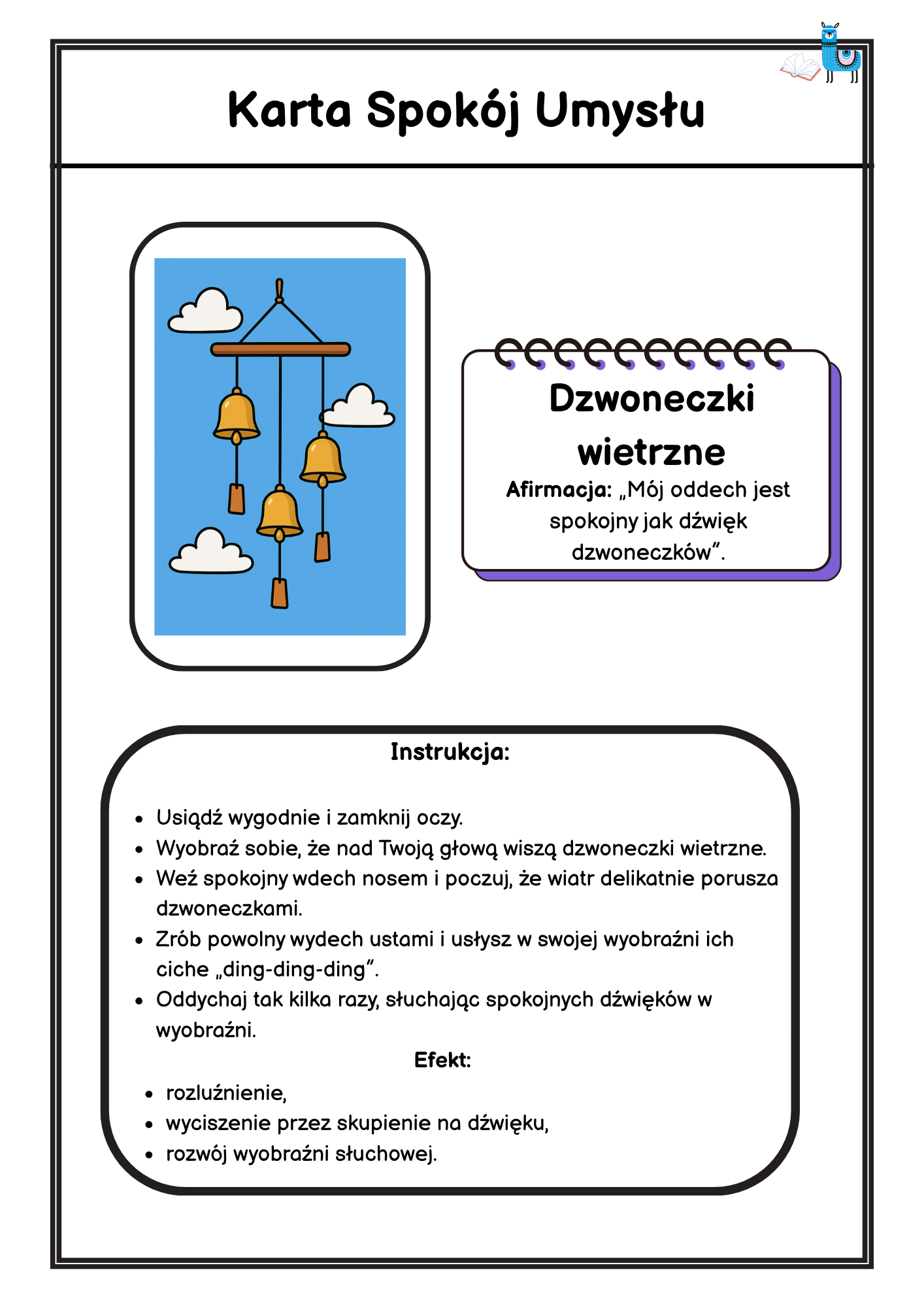 Karty oddechu dla Przedszkolaków + kolorowanki + afirmacje (wersja PDF) - obrazek 6