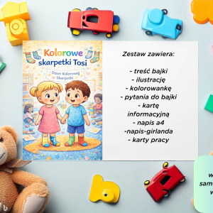 "Kolorowe skarpetki Tosi" - bajka terapeutyczna na Dzień Kolorowej Skarpetki (Światowy Dzień Zespołu Downa), wersja PDF