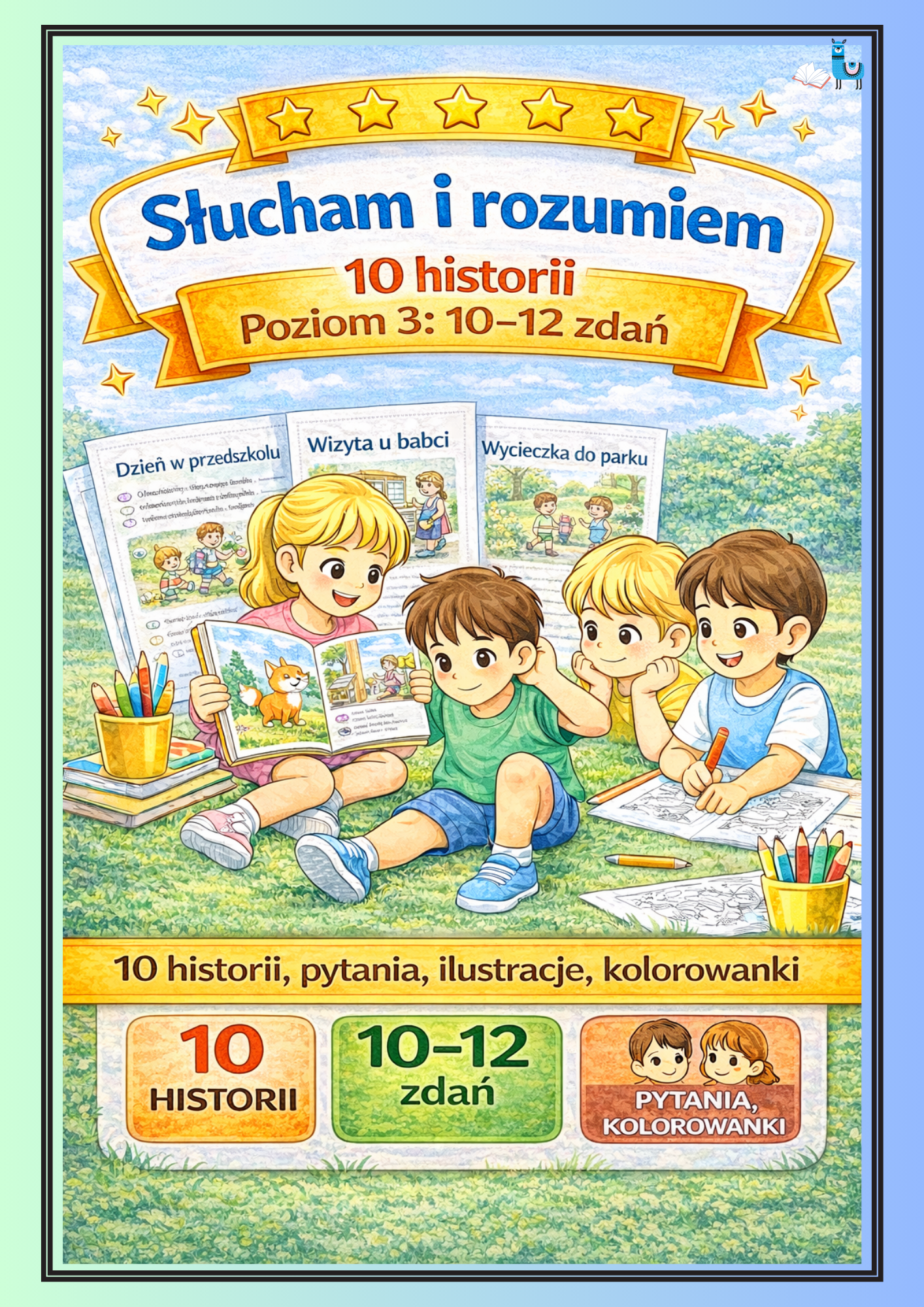 Słucham i rozumiem - Pakiet Poziom 1-3 (3 poziomy trudności): 30 historii z pytaniami (wersja PDF) - obrazek 9