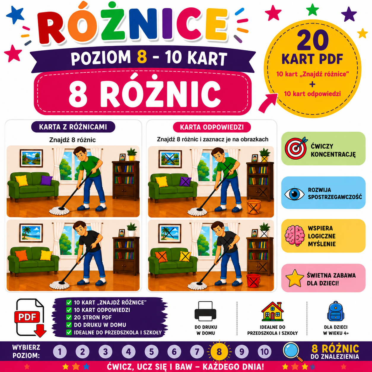 Różnice: Poziom 8 (8 różnic) PDF