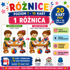 Różnice: Poziom 1 (1 różnica) - PDF